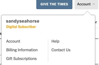 these options appear when you hover over "account" on NYTimes.com screenshot of how to find the account settings