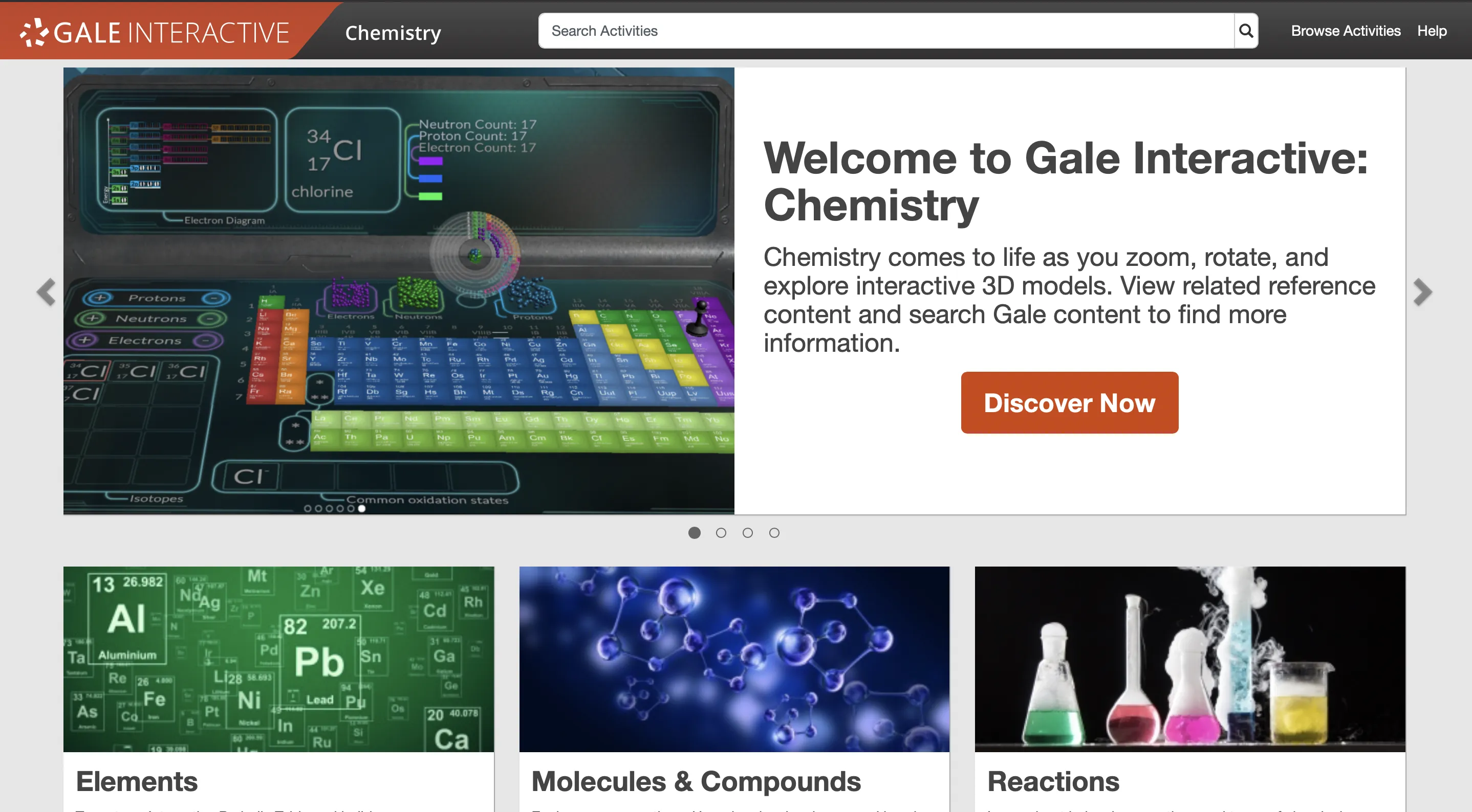 A snapshot of the new interactive chemistry resource.